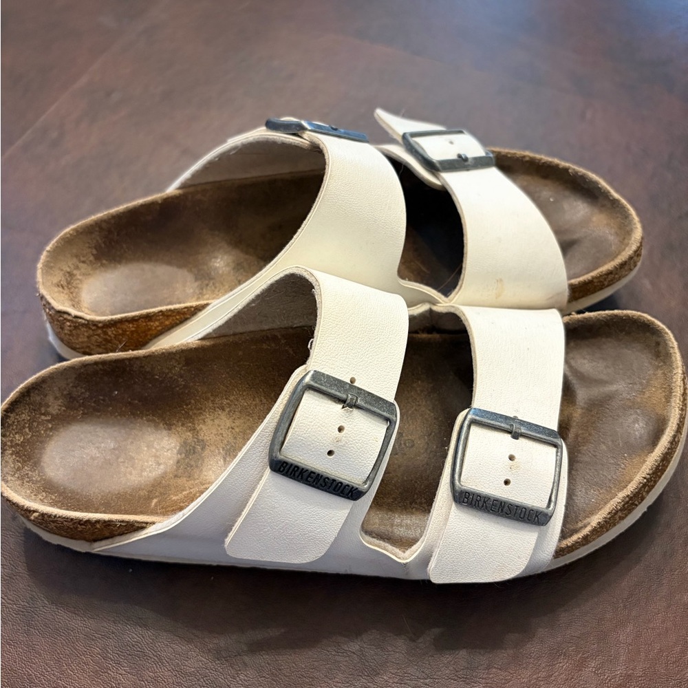 Birkenstock White Two-Strap Sandals
